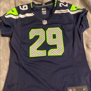 Nike Seahawks Blue and Green Jersey